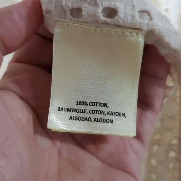 Anthropologie Eyelet Long Cream Swim Cover-Up - Picture 7 of 12